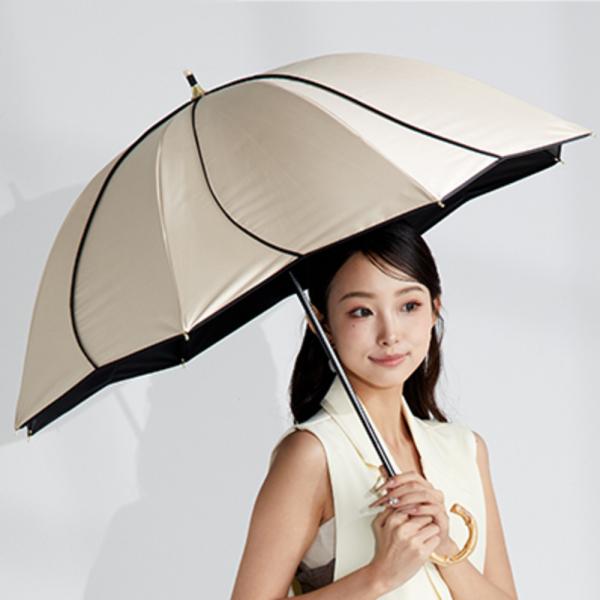 ★ ベージュ×ブラック ★ icolon ameri ショート丈日傘 花びら キザワ 日傘 ショート...