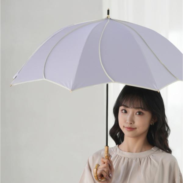 ★ ラベンダー×オフ ★ icolon ameri ショート丈日傘 花びら キザワ 日傘 ショート丈...