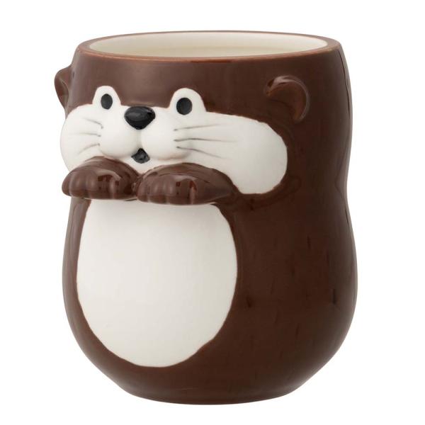 ☆ カワウソ.チョコ ☆ そっとそえ手湯呑 湯呑み かわいい そっとそえ手湯呑 コップ カップ 食器...