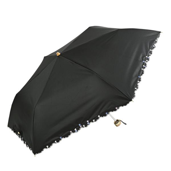 ☆ プチハート刺繍ブラック ☆ MINI PARASOL 遮光 遮熱 50cm nifty colo...