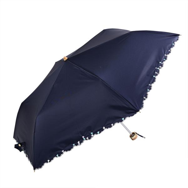 ☆ プチハート刺繍ネイビー ☆ MINI PARASOL 遮光 遮熱 50cm nifty colo...