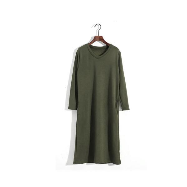 ☆ B×カーキ ☆ Lサイズ ☆ ワンピース 長袖 2タイプ mmops1121a ワンピース レデ...