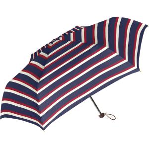 ☆ ユージュアルボーダーNAVY 折りたたみ傘 晴雨兼用 通販 レディース uvカット 50cm 丈夫 女性用 かわいい ベーシック きれいめ 傘 軽量｜lucky13