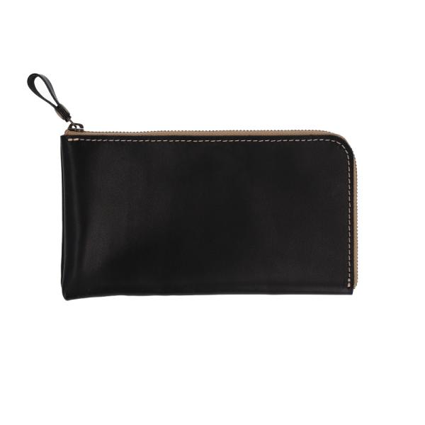 ☆ ブラック ☆ Native Creation 栃木レザー L字ファスナー薄型長財布 NC3749...