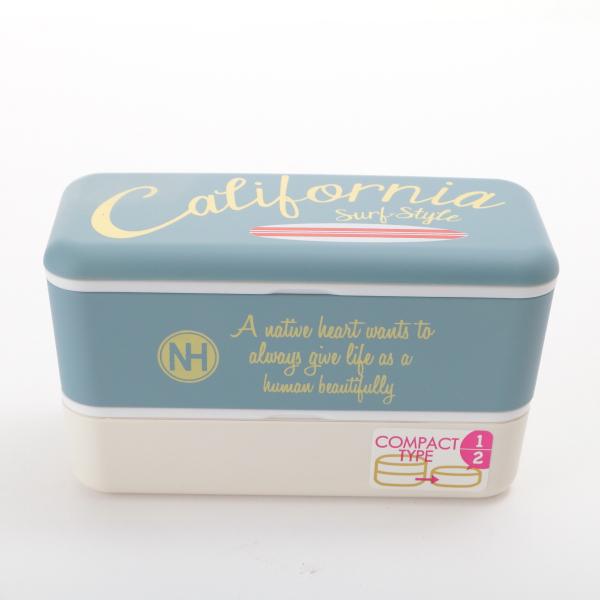 ☆ ブルー お弁当箱 おしゃれ ランチボックス 730ml 2段 ネイティブハート 弁当箱 NH ラ...
