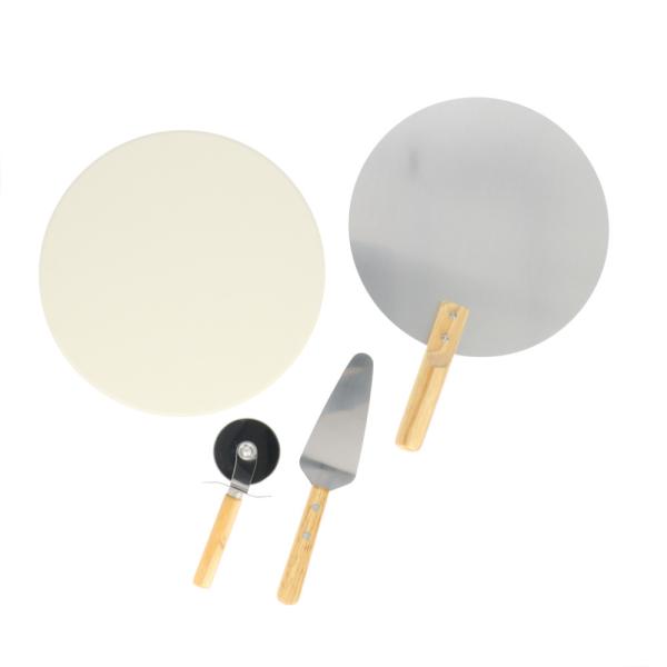 ☆ 4セット ピザ 窯 キット 通販 道具 皿 ピザストーン ピザカッター ピザサーバー ピザピール...