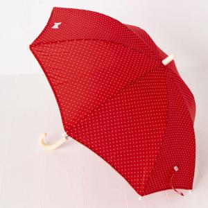 ☆ アカ ☆ 傘45cm ☆ POMPKINS リフレクター付き ドット傘 POMPKINS ポプキンズ 子供傘 長傘 子ども傘 傘 雨傘 キッズパラソル かさ｜lucky13
