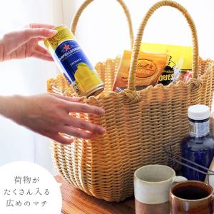 ★ モカベージュ かごバッグ ビニール 通販 ...の詳細画像4