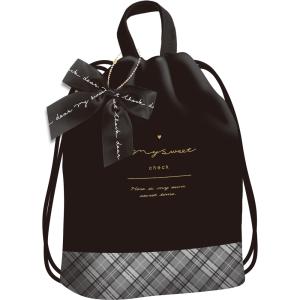 ☆ マイスイートチェック/ブラック ☆ ナップサック 体操服入れ 女の子 体操着入れ 体操着袋 ナップサック 体操服 体操着 巾着 巾着バッグ