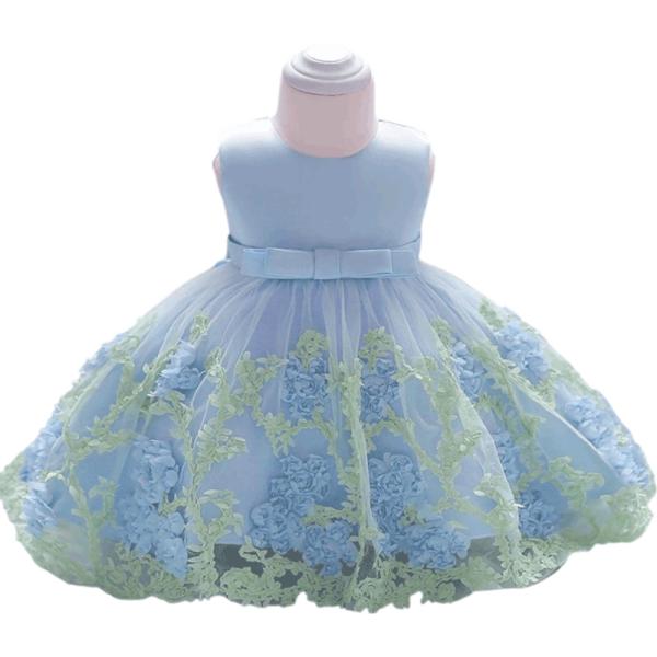 ☆ ブルー ☆ 80CM ☆ 子供 ドレス ベビードレス キッズ ドレス キッズドレス ベビードレス...