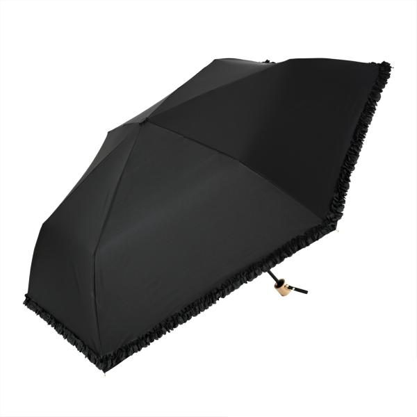 ☆ フリルブラック ☆ SLENDER MINI PARASOL 遮光 遮熱 50cm 晴雨兼用傘 ...