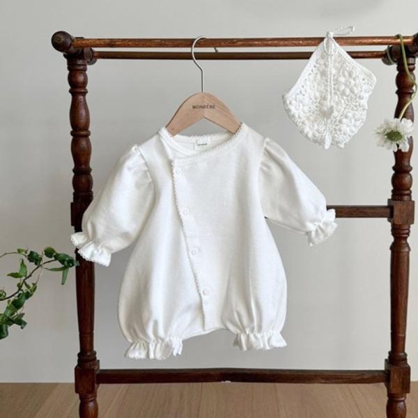 ☆ ホワイト ☆ 90cm ☆ セレモニー ロンパース 新生児 赤ちゃん セレモニードレス 新生児 ...