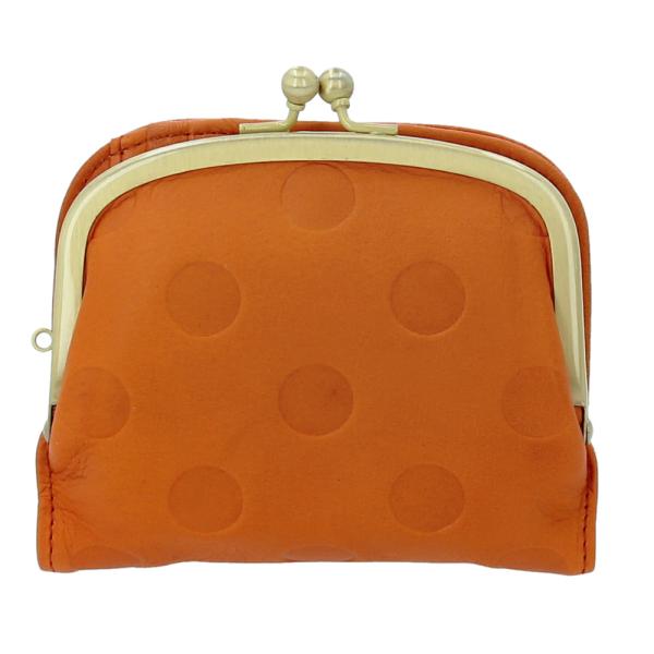 ★ オレンジ 財布 レディース 二つ折 ブランド 通販 un signet アンシグネ がま口 二つ...