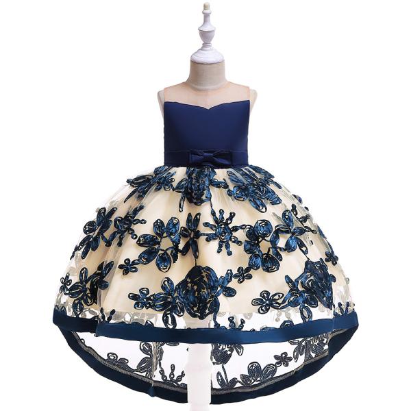 ☆ ネイビー ☆ 110CM ドレス 子供 女の子 通販 プリンセス ワンピース フォーマル 子供服...
