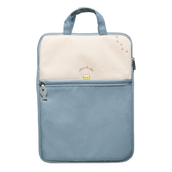 ☆ sakanatonekoブルー ☆ タブレットポーチ かわいい タブレットケース 小学生 パソコ...