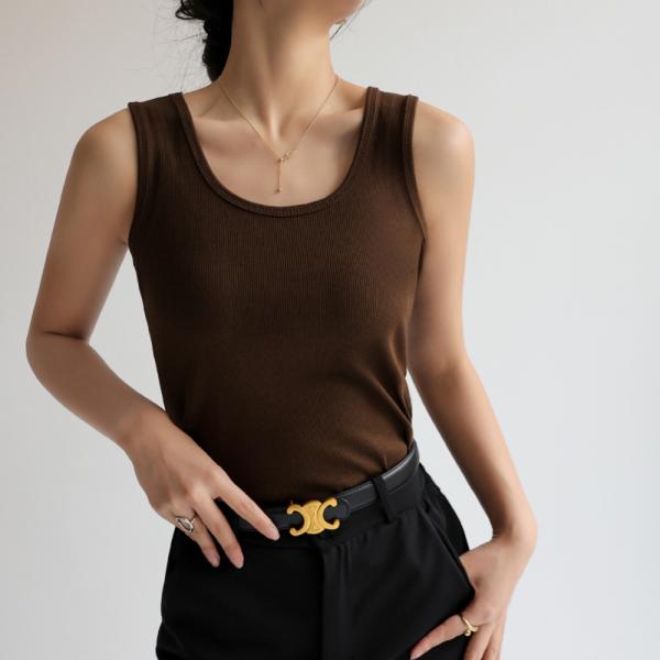 ☆ ダークブラウン ☆ S ☆ タンクトップ インナー レディース おしゃれ tkop8637 タン...