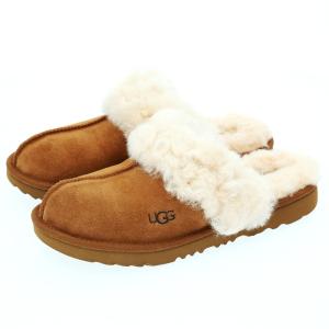 ☆ CHESTNUT ☆ US6（24.5cm） ugg アグ サンダル レディース 通販  内ボア スリッパ ファー 約 22cm 約 23cm 約 24cm サボ ムートン ブラ｜lucky13