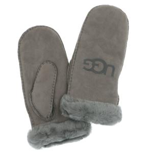 ☆ CHARCOAL ☆ サイズL〜XL ugg アグ レディース 手袋 通販 ブランド UGG アグ  SHEEPSKIN LOGO MITTEN シープスキン ロゴ ミトン 革 撥｜lucky13