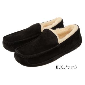 ☆ US10(約28.0cm) ☆ BLK.ブラック ugg アグ モカシン メンズ アスコット ボア UGG 1101110 5775 正規品｜lucky13