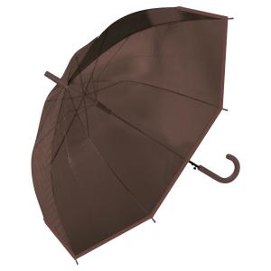 ☆ ハードブラウン ☆ ビニール傘 65cm パイピングカラー