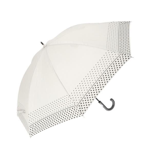 ☆ Wドットプリントオフホワイト ☆ 晴雨兼用 手開き式長傘 50cm 晴雨兼用 長傘 50cm 晴...