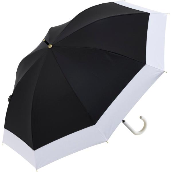 ☆ バイカラーブラック ☆ 晴雨兼用 手開き式長傘 50cm 晴雨兼用 長傘 50cm 晴雨兼用傘 ...