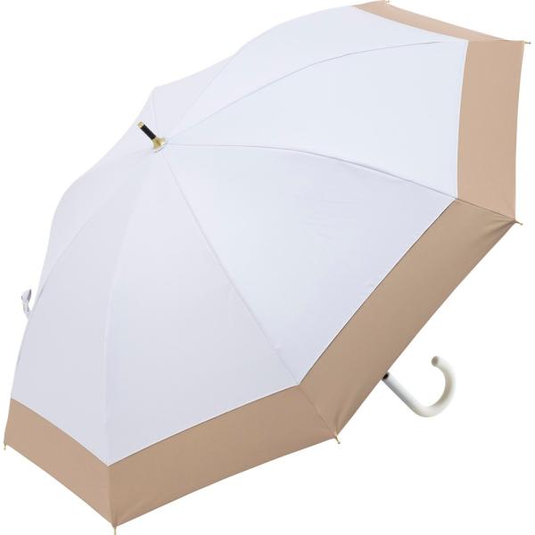 ☆ バイカラーオフホワイト ☆ 晴雨兼用 手開き式長傘 50cm 晴雨兼用 長傘 50cm 晴雨兼用...
