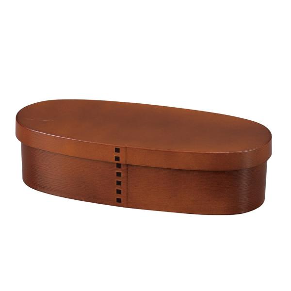 ☆ ライトブラウン お弁当箱 1段 600ml 通販 曲げわっぱ 風 弁当箱 スリム ランチボックス...