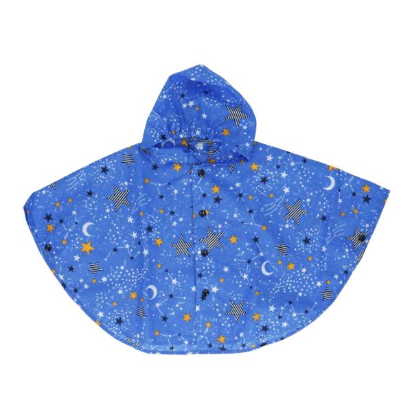 ☆ 星柄ブルー ☆ 80-90cm ☆ キッズレインポンチョ 男の子 レインポンチョ 子供 男の子 ...