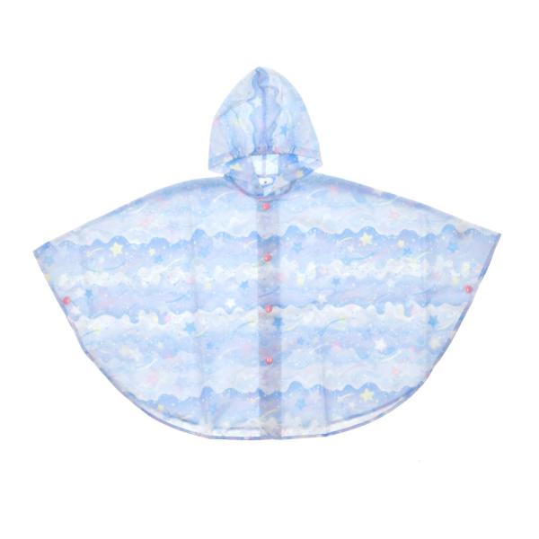 ☆ ドリームブルー ☆ 80-90cm ☆ キッズレインポンチョ 女の子 レインポンチョ 子供 女の...