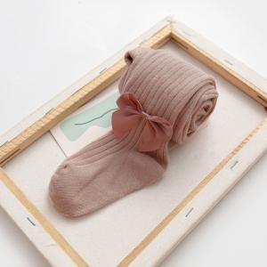 ☆ピンク☆90-102cm タイツ 女の子 リボン リブ オーバーパンツ レギンスパンツ キッズ ジュニア 子供 こども 子ども 伸縮性 スの商品画像