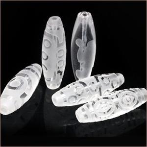 1粒売り 天然石 選べる13種類 透明水晶 クォーツ 高級 天珠 磨砂彫り水晶天珠 Lサイズ t17...