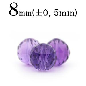 Lucky365 1粒売り 天然石 アメジスト 紫水晶 多面 ボタンカット ビーズ