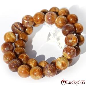 Lucky365 ゴールドルチルクォーツ ブレスレット 13mm パワーストーン