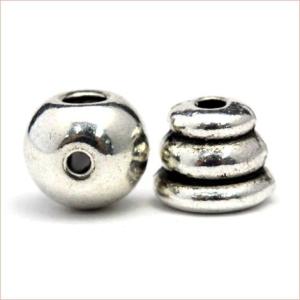 1個売り 留め具 パーツ シルバー 金属製 念珠 数珠 親玉Tホール&ボサセット 親玉8mm アクセサリーパーツ 金属パーツ バラ売り p181｜lucky365shop