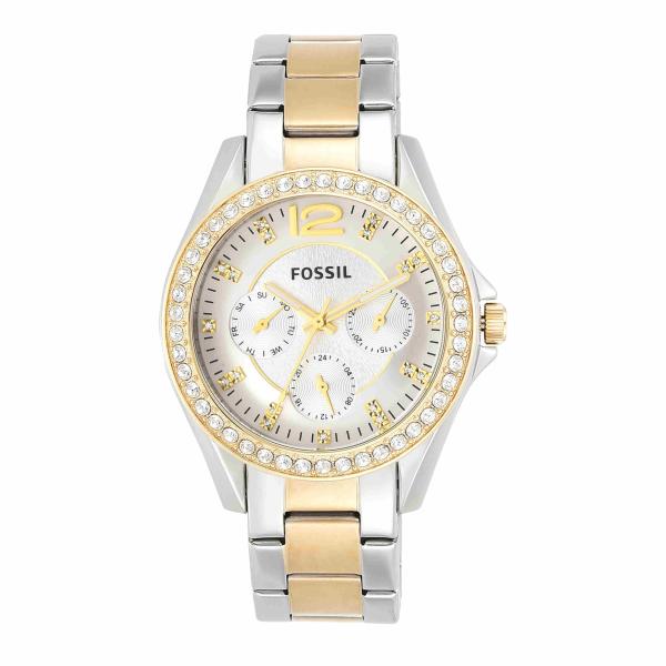 Fossil ES3204 Women&apos;s Chronograph Riley Silver and...