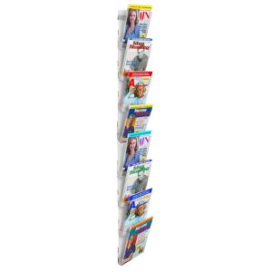 壁マウントMagazine Rack with 8ポケット、階層型、フレームレス、ノッチポケット、簡...