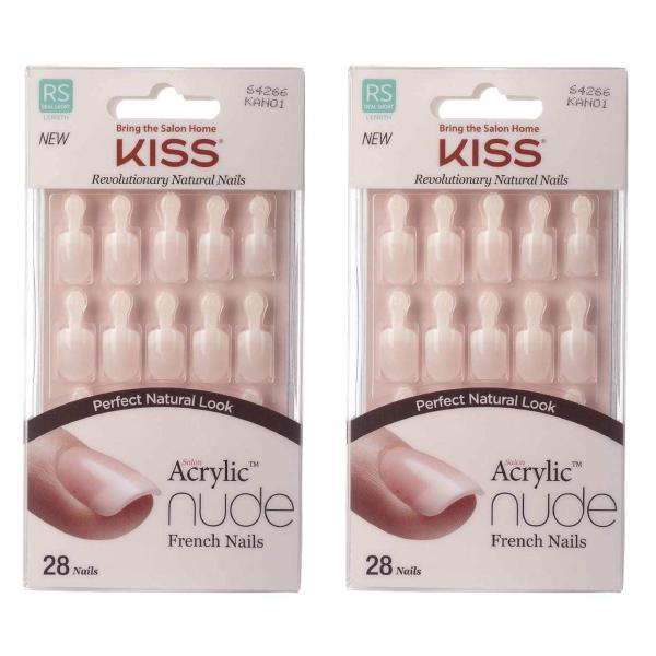 KISS Salon Acrylic Nude, 28 Count (Pack of 2) 並行輸入...