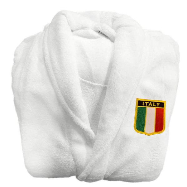 Express Design Group イタリア国旗 バスローブ ホワイト, ホワイト, 48&quot; ...