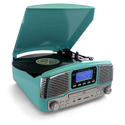 Trexonic Retro Record Player with Bluetooth, CD Pl...