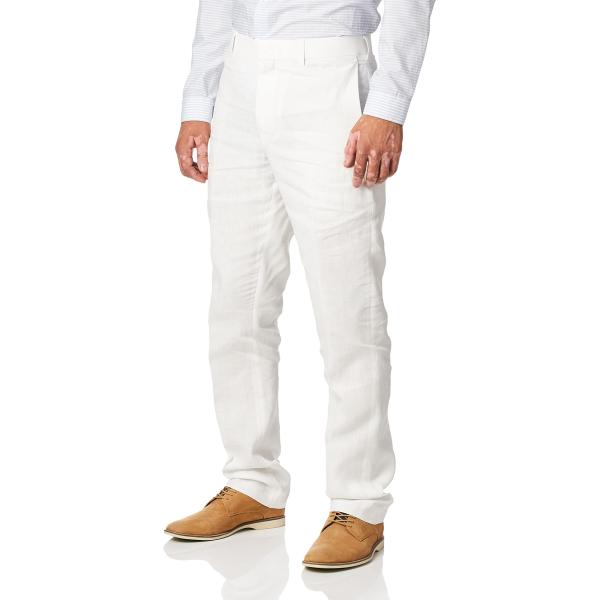 Cubavera Men&apos;s Delave 100% Linen Pant, Flat Front ...