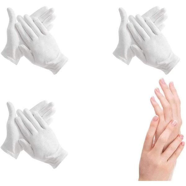 3 Pairs Moisturizing Gloves Over Night Bedtime Whi...