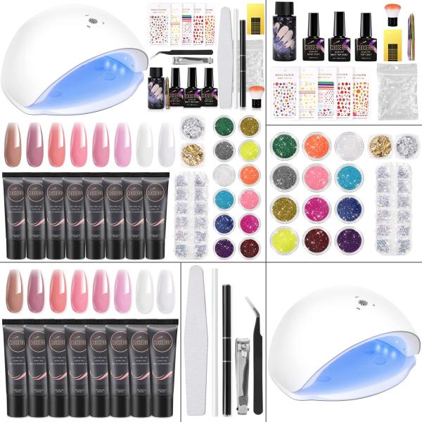 COOSERRY Poly Gel Nail Kit   8 Colors Nail Extensi...