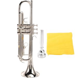 Standard Bb Trumpet,with Silver Plated Mouthpiece Brass Trumpet  並行輸入品｜lucky39