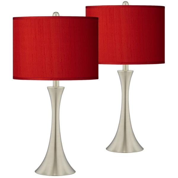 Possini Euro Design Modern Table Lamps 24&quot; Tall Se...