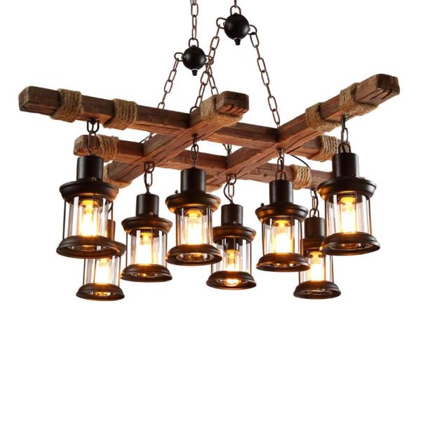 Farmhouse Chandelier Wood Hanging Pendant Lighting...