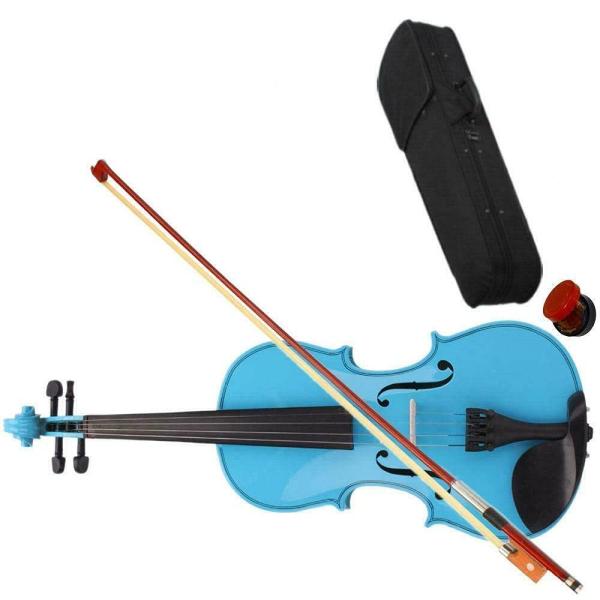 Sky Blue Acoustic Violin 4/4 Full Size w/Rosin, Bo...