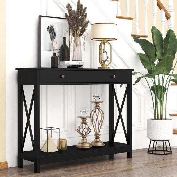 Treocho Oxford Design Console Table with Drawer an...