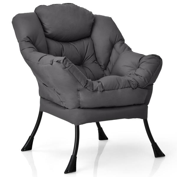 DORTALA Modern Lazy Chair, Single Sofa Chair w/Sid...