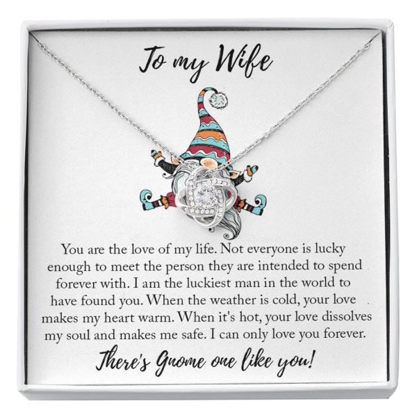 MASTERJEW To My Wife Love Knot Necklace Gnome, Hap...